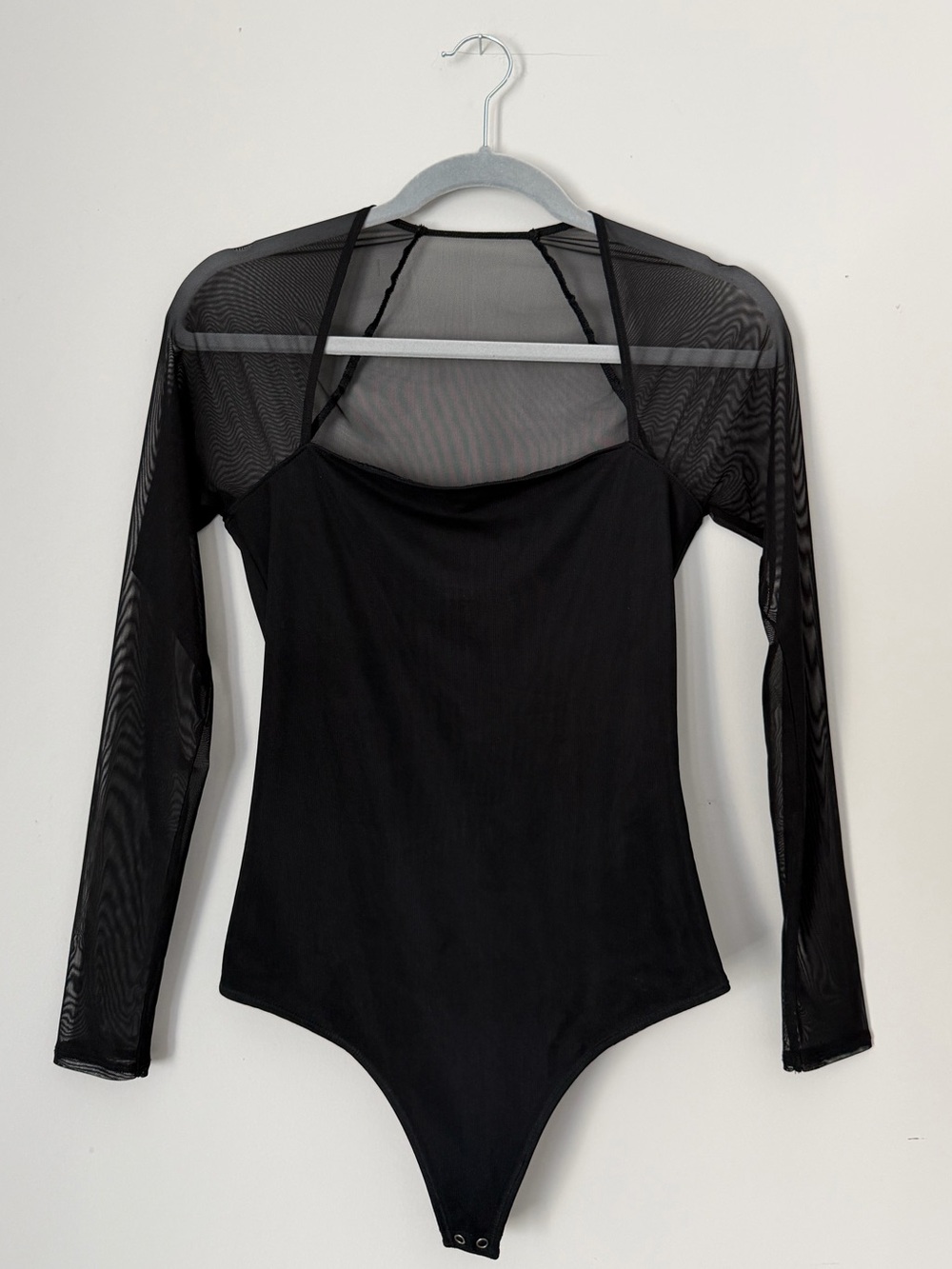 Abercrombie Black Mesh Long-Sleeve Bodysuit